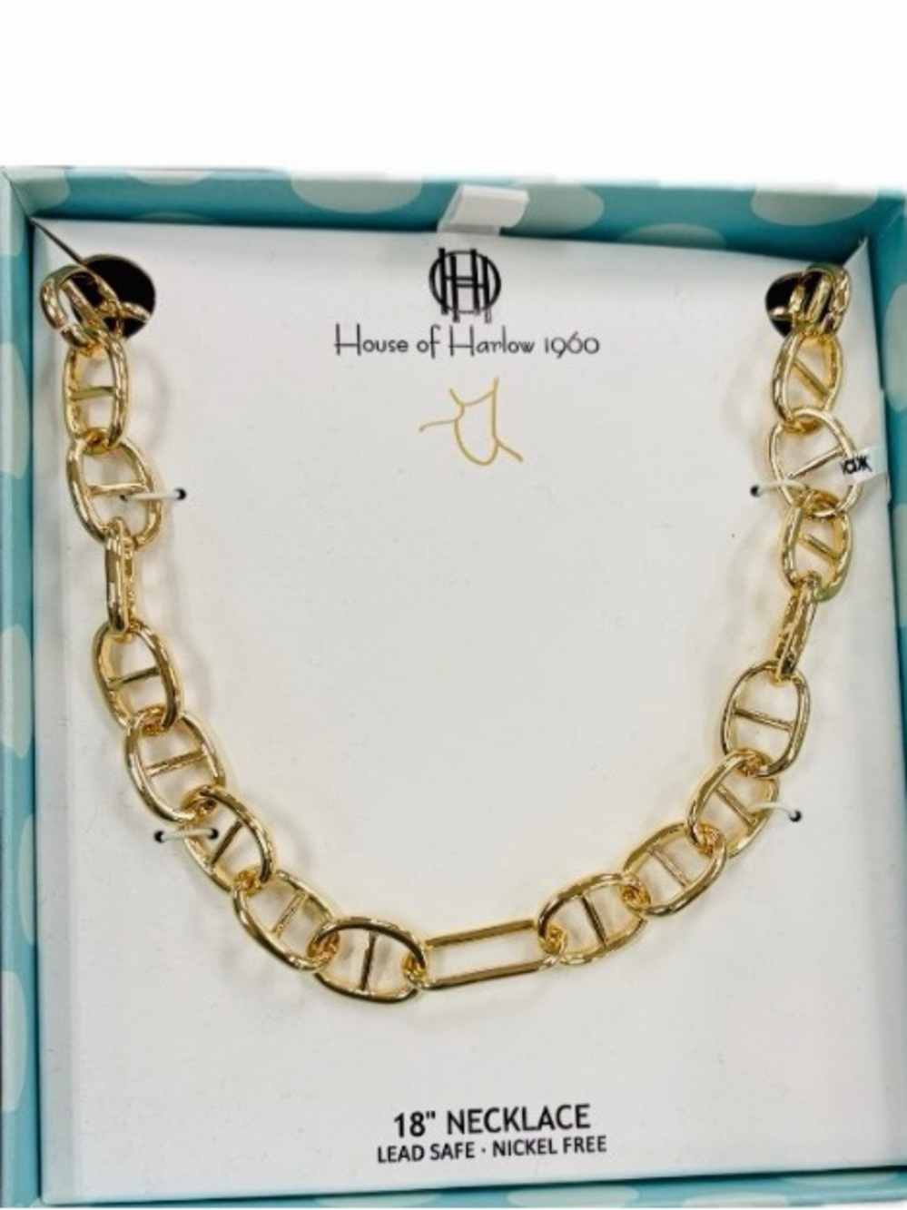 NWT ⚜️👑⚜️ House of Harlow 1960 Gold Toned Mariner Chain Necklace